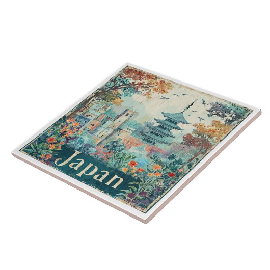 Japan travel poster タイル (側面)