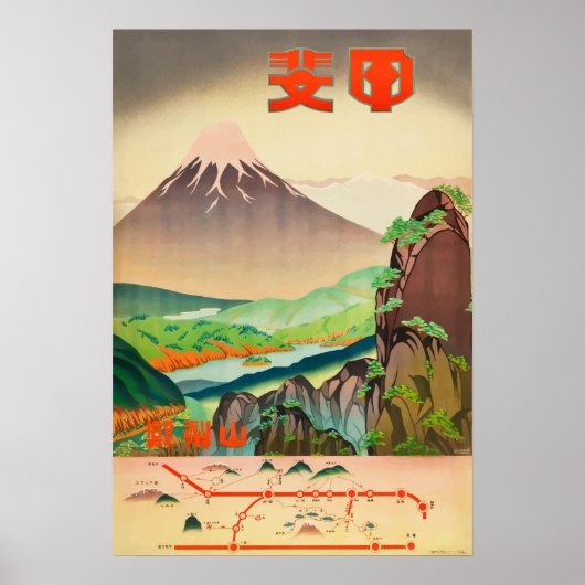 Japan Vintage Travel Poster ポスター (正面)