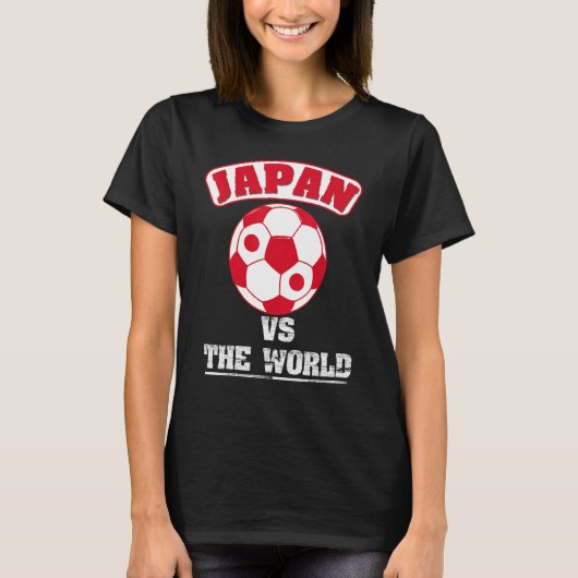 Japan Vs The World Japanese Flag Soccer Football F Tシャツ (正面)