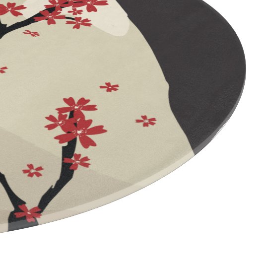 Japan with Mountain Moon and Maple Tree Graphic カッティングボード (角)