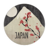 Japan with Mountain Moon and Maple Tree Graphic カッティングボード (正面)