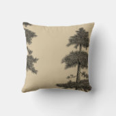 Japandi エレガント Eutitic Black, Tan, Tree クッション (裏面)