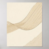 Japandi Abstract Line Art Minimalist Neutral Wall  ポスター (正面)