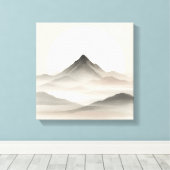 Japandi Abstract Mountain Art for Quiet Interiors キャンバスプリント (インサイチュ (ウッドフロア))