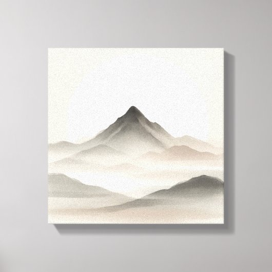 Japandi Abstract Mountain Art for Quiet Interiors キャンバスプリント (正面)