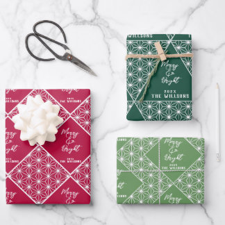 Japandi Christmas Wrapping Paper Set/ Modern Japan ラッピングペーパーシート