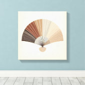 Japandi Folding Fan Abstract Balance Art キャンバスプリント (インサイチュ (ウッドフロア))