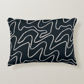 Japandi Minimalist Brush Stroke Pattern in Cream アクセントクッション
