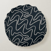 Japandi Minimalist Brush Stroke Pattern in Cream  ラウンドクッション (裏面)