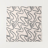 Japandi Minimalist Brush Stroke Pattern in Cream a タペストリー (正面(横))