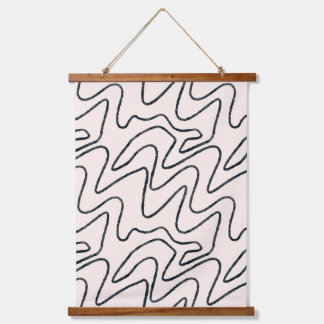 Japandi Minimalist Brush Stroke Pattern in Cream a 吊り下げ型タペストリー