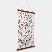 Japandi Minimalist Brush Stroke Pattern in Cream a 吊り下げ型タペストリー (傾斜あり)