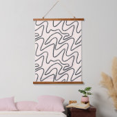 Japandi Minimalist Brush Stroke Pattern in Cream a 吊り下げ型タペストリー (寝室)