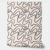 Japandi Minimalist Brush Stroke Pattern in Cream a 壁紙 (ほどく)