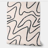 Japandi Minimalist Brush Stroke Pattern in Cream a 壁紙 (ほどく)