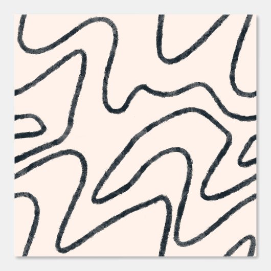 Japandi Minimalist Brush Stroke Pattern in Cream a 壁紙 (正面)