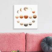 Japandi Moon Phases Back to School Wall Art キャンバスプリント (インサイチュ (リビング))