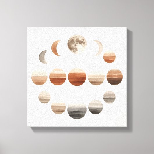 Japandi Moon Phases Back to School Wall Art キャンバスプリント (正面)