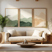 Japandi Sage Green Floral Art | Zen Wall Print Set