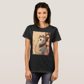 Japanese Aesthetic Cute cat japan Sakura Cherry Bl Tシャツ (正面フル)