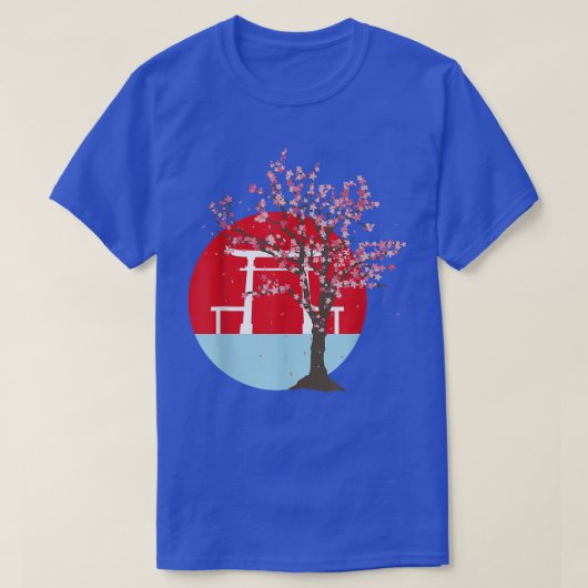 Japanese Aesthetic Pink Flower Sakura Japan Cherry Tシャツ (デザイン正面)