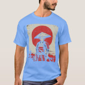Japanese Alien Warrior Samurai Katana UFO Art Wome Tシャツ (正面)