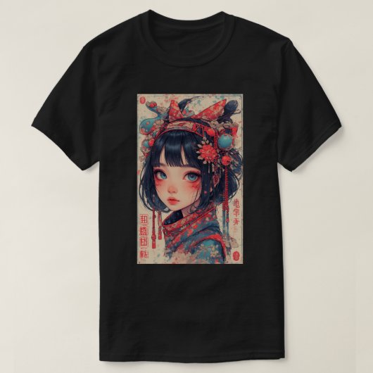 Japanese Anime Girl Fantasy Art 03 Tシャツ (デザイン正面)