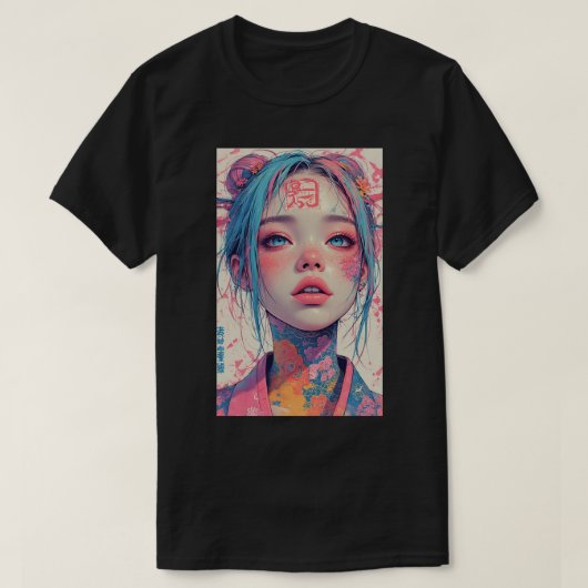 Japanese Anime Girl Fantasy Art 04 Tシャツ (デザイン正面)