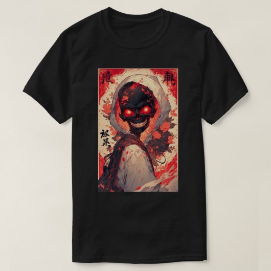 Japanese Anime Skull Hero Art 02 Tシャツ (デザイン正面)