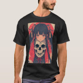 Japanese Anime Skull Note Girl Death 01 Tシャツ (正面)