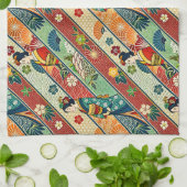 Japanese art kimono キッチンタオル (折り畳み)