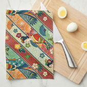 Japanese art kimono キッチンタオル (四つ折り)