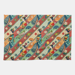 Japanese art kimono キッチンタオル