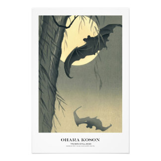 Japanese Art Print - Ohara Koson - Bats フォトプリント