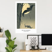 Japanese Art Print - Ohara Koson - Bats ポスター (ホームオフィス)