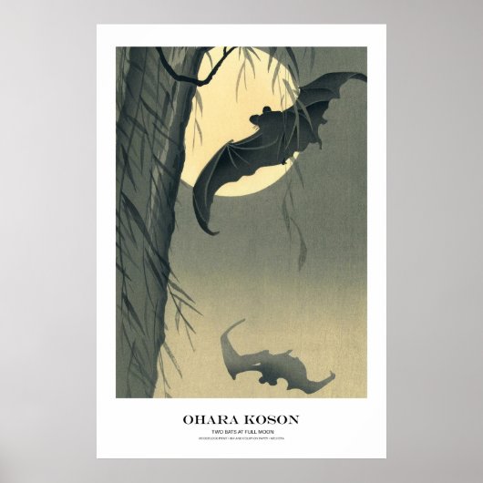 Japanese Art Print - Ohara Koson - Bats ポスター (正面)