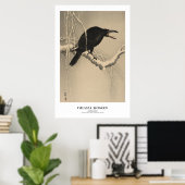 Japanese Art Print - Ohara Koson - Crow ポスター (ホームオフィス)