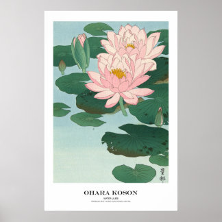 Japanese Art Print - Ohara Koson - Water Lilies ポスター