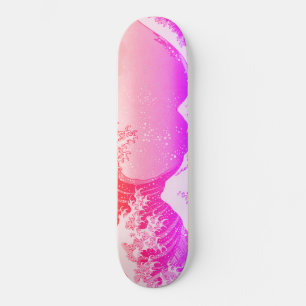 Japanese artwork painting wave, スケートボード