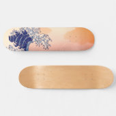 Japanese artwork painting wave, スケートボード (横)