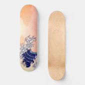 Japanese artwork painting wave, スケートボード (正面)