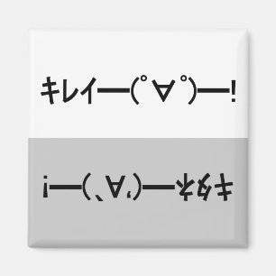 Japanese ASCII Art「キレイー!」&「キタネー!」dishwasher magnet マグネット