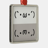 Japanese ASCII Art「シャキーン」&「ショボーン」 メタルオーナメント (右)