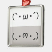 Japanese ASCII Art「シャキーン」&「ショボーン」 メタルオーナメント (左)