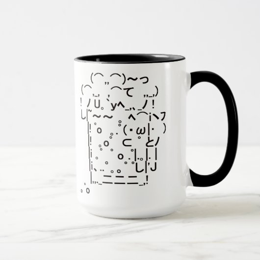 Japanese ASCII Art「beer」(black) マグカップ (右)