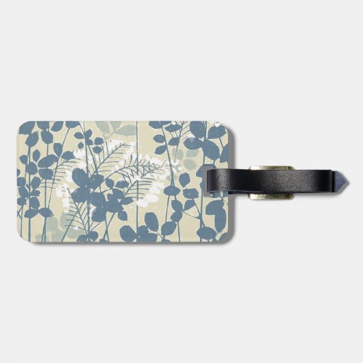 Japanese Asian Blue Leaf Flower ラゲッジタグ (裏面横)