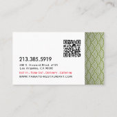 Japanese Asian Restaurant Chef Catering 名刺 (裏面)