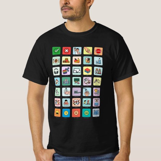 Japanese Autism AAC PECS Pointing Communication 04 Tシャツ (正面)