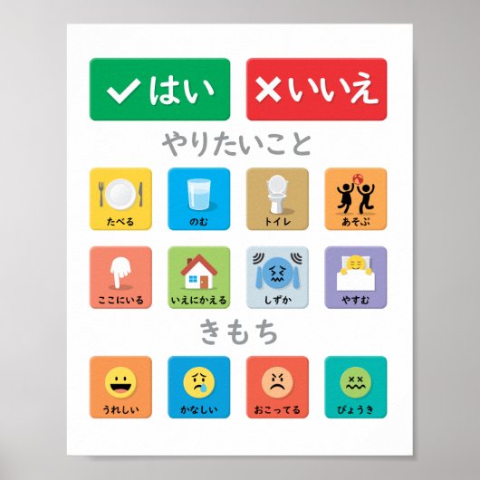 Japanese Autism AAC Pointing Communication 01 ポスター (正面)