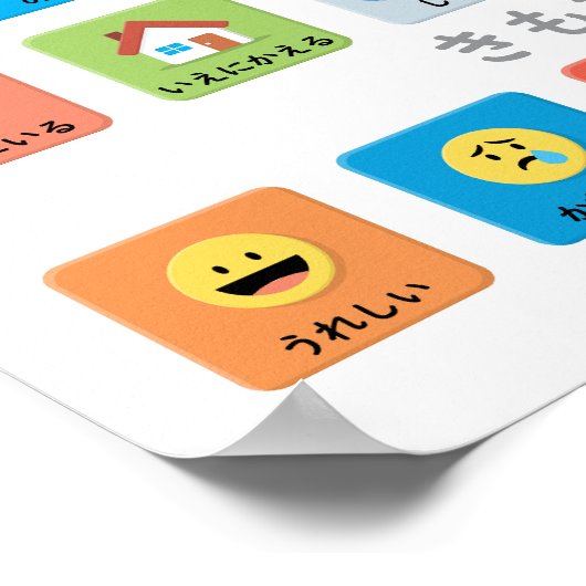 Japanese Autism AAC Pointing Communication 02 ポスター (角)